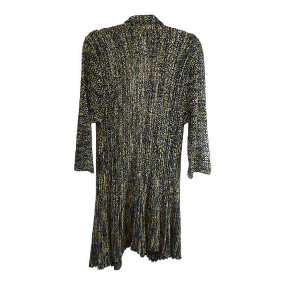 SACRED THREADS SIZE LARGE NAVY GOLD SWEATER CARDIGAN BUTTON FRONT OR OPEN LONG - Picture 7 of 12